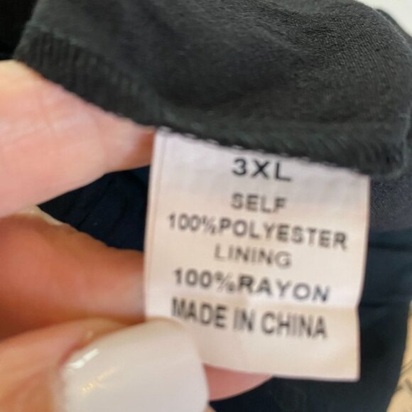 Zenobia Womens NWT Black Button Down Sleeveless Lined Jumpsuit with Belt Size 3X - Picture 5 of 12